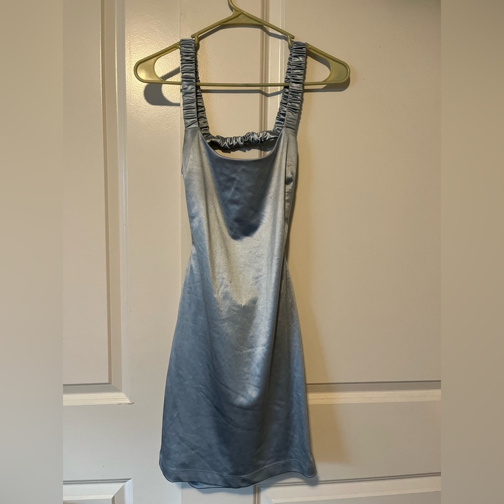 B Darlin Sky Blue Satin Gown